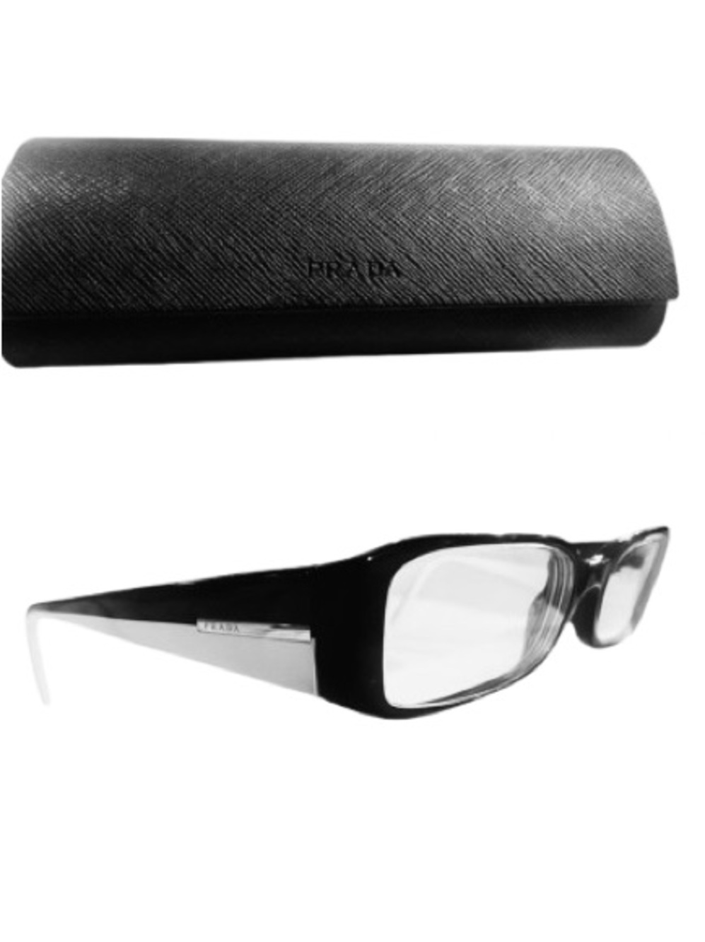 Prada Authentic Black & White Eyeglasses Frames with Original Case VPR 16G